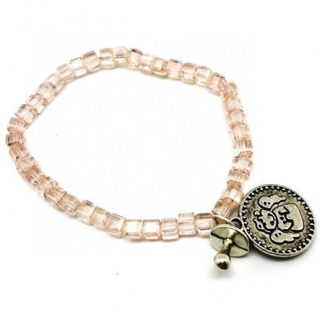 Pulsera cristal rosa conlgante