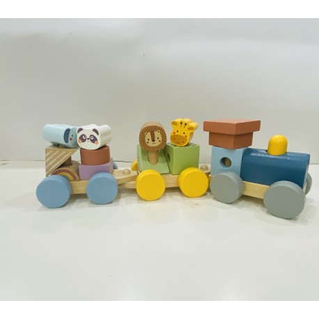 Tren de madera animales