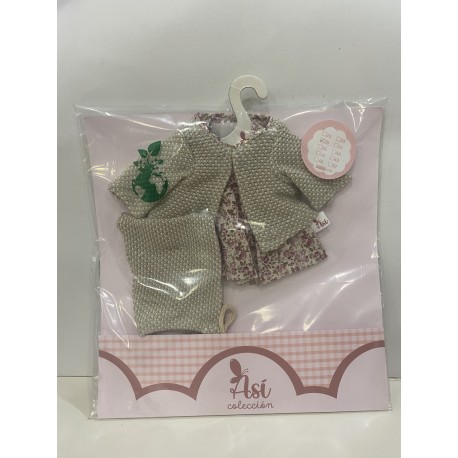 Vestido con chaqueta verde y blanco